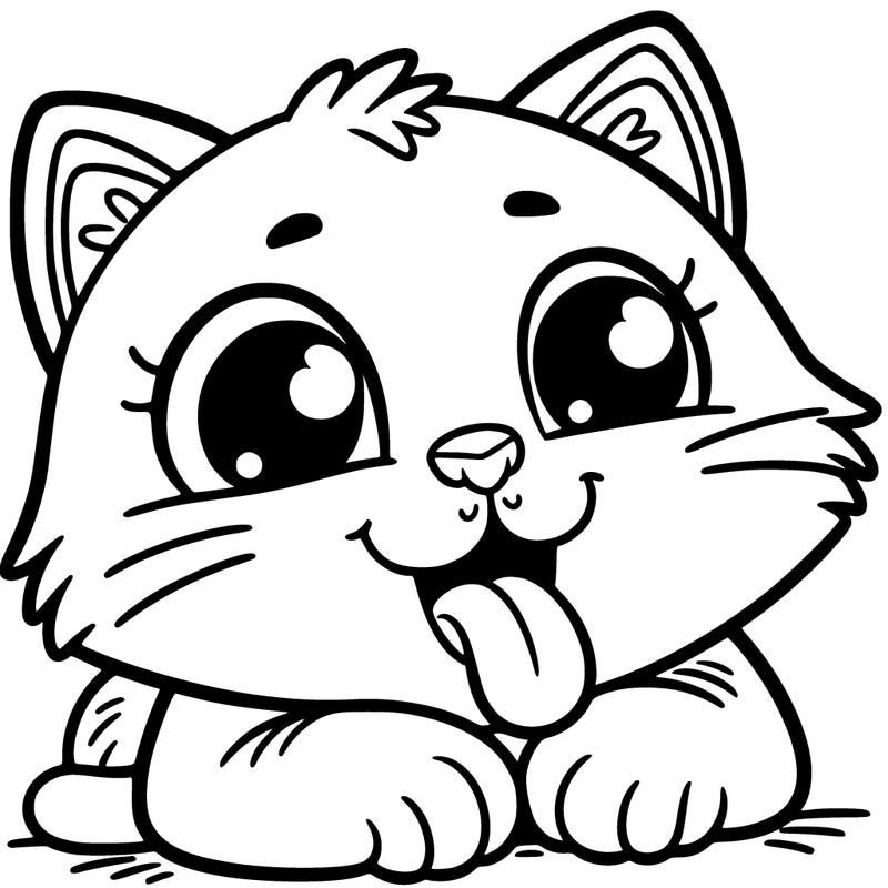 a cat with its tongue out