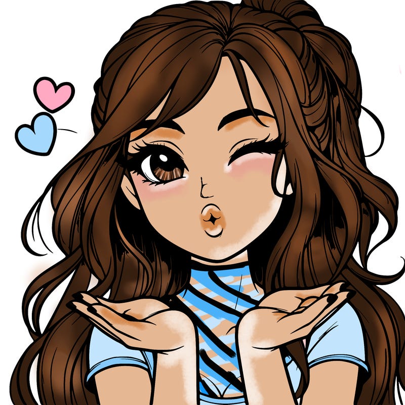realistic girl winking and blowing a kiss while making heart hands