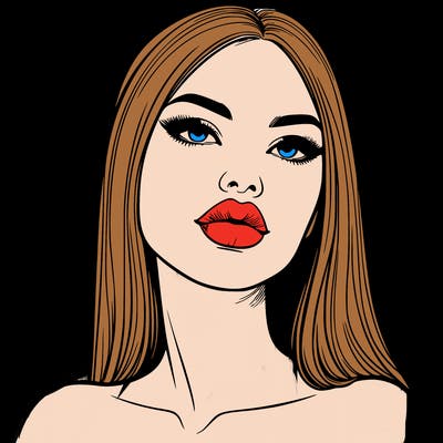 realistic woman with full lips