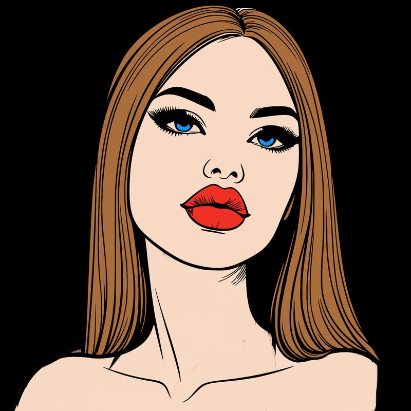 realistic woman with full lips