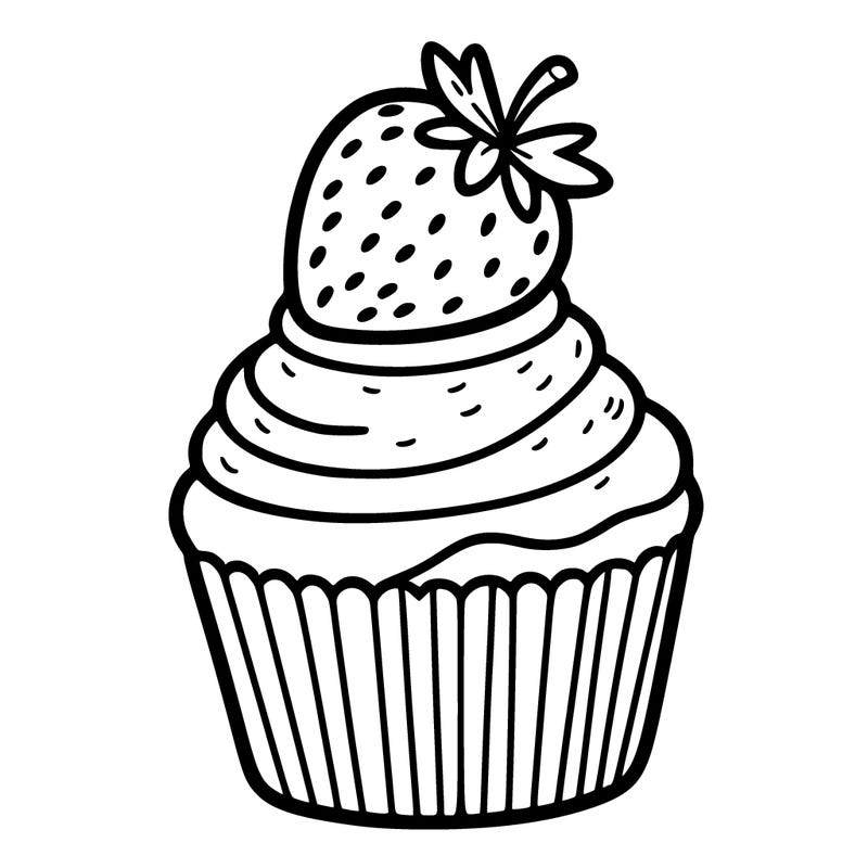 cupcake with a strawberry on top