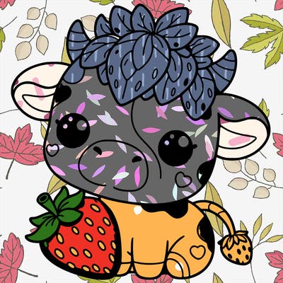 cute strawberry cow