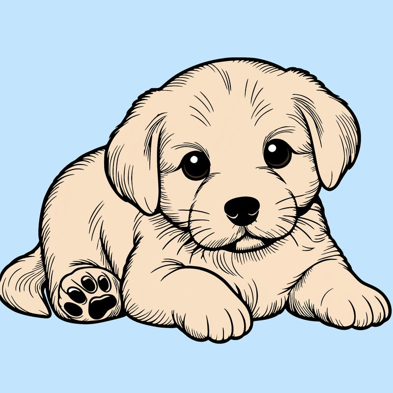 a cute realistic puppy