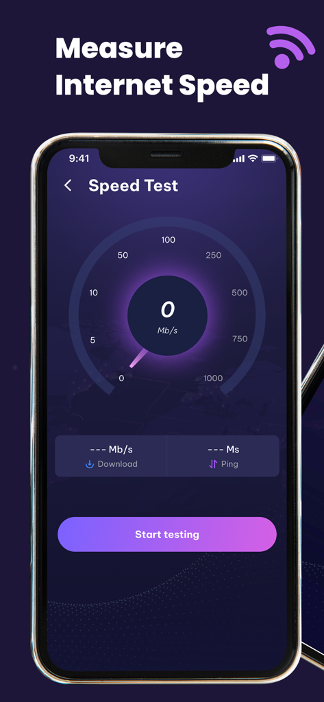GO Fast VPN: Unlimited Proxy - Interface of the GO Fast VPN app showing its built-in internet speed test tool.