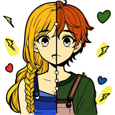 realistic girl boy split