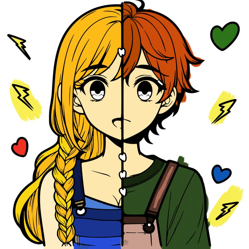 realistic girl boy split