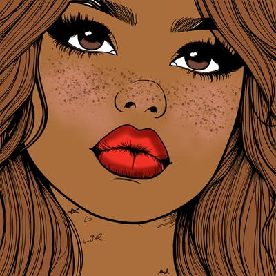 really realistic girl with lips