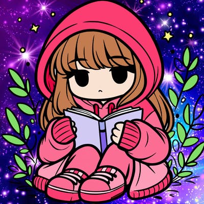 girl in oversized hoodie reading a book