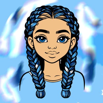 realistic girl with braids