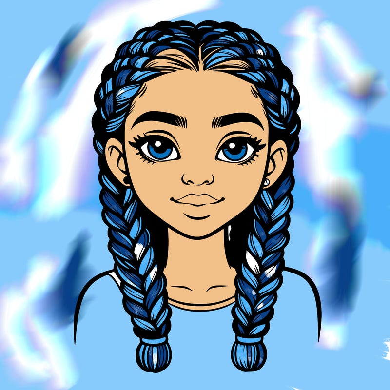 realistic girl with braids