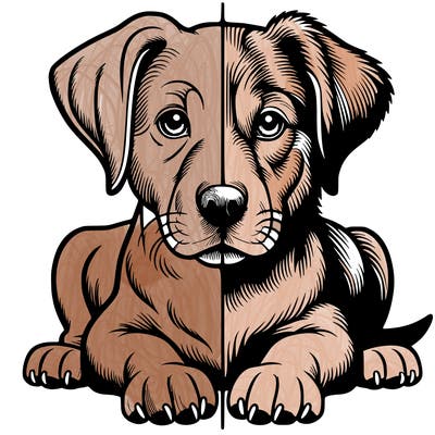 realistic dog split picture