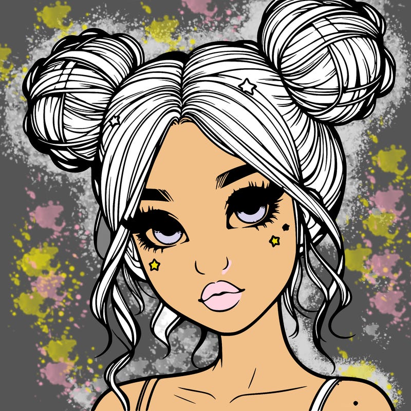 realistic girl with space buns