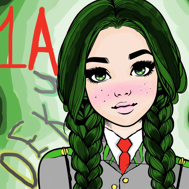 realistic girl with braids