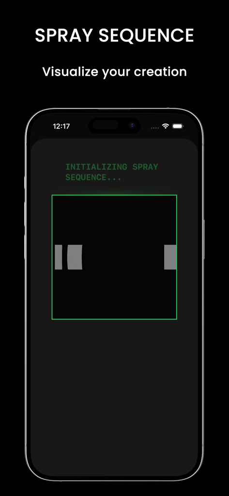 WrapsShop - Interfaz de la aplicación WrapsShop que muestra la secuencia de pulverización inicial para la visualización de vinilos de coches digitales.