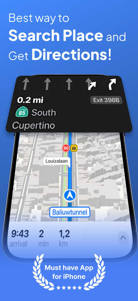 GPS Live Location - Maps - GPS 실시간 위치 앱이 iPhone에서 3D 지도 길찾기 및 운전 경로를 보여줍니다.