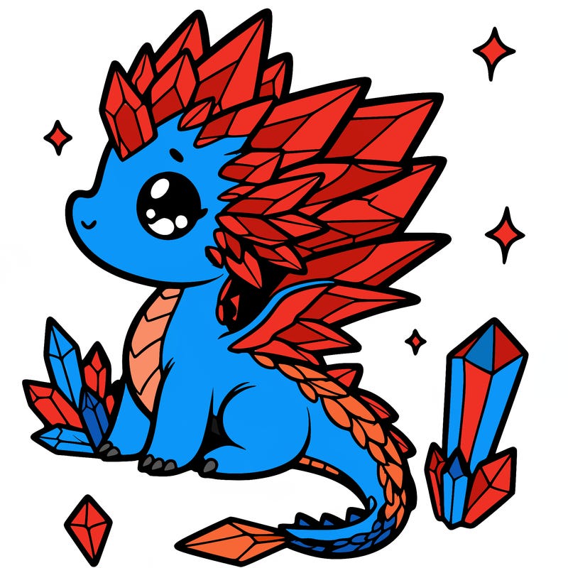 little cute crystal dragon