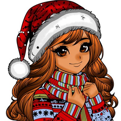 realistic christmas girl