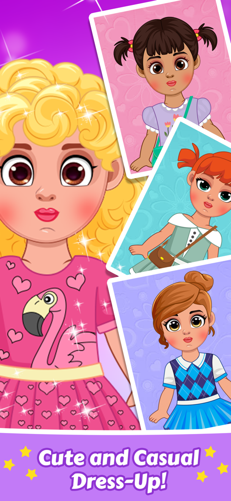 Chibi Doll Dress Up Makeup - Un grupo de personajes de muñecas Chibi vistiendo varios atuendos lindos e informales