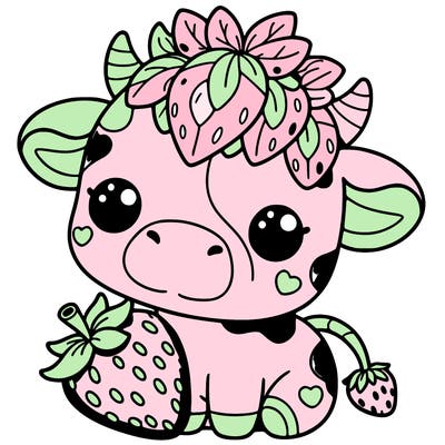 cute strawberry cow