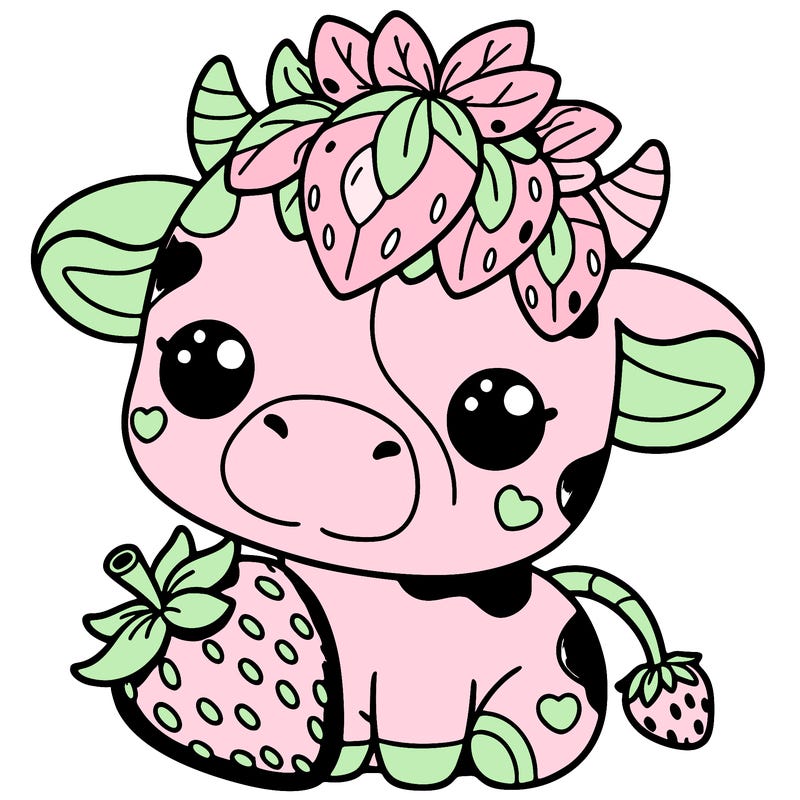 cute strawberry cow