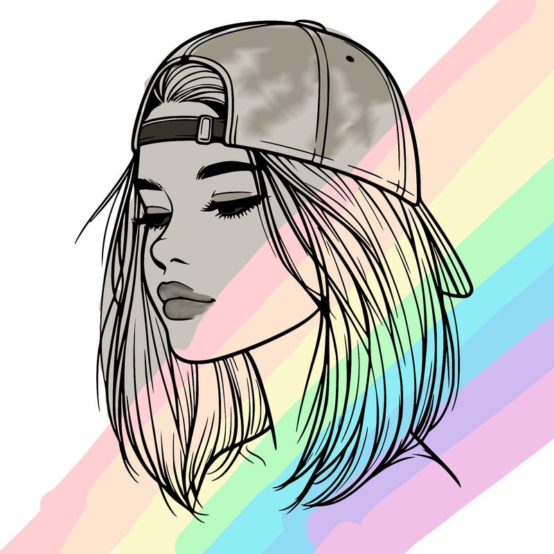 realistic  girl with a backwards hat