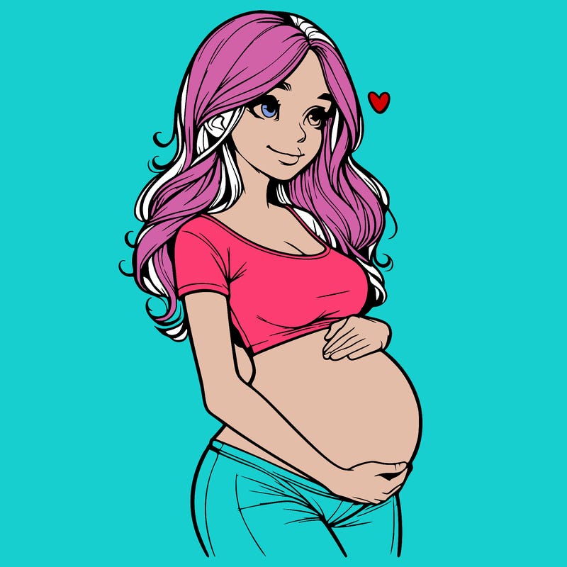 realistic pregnant girl