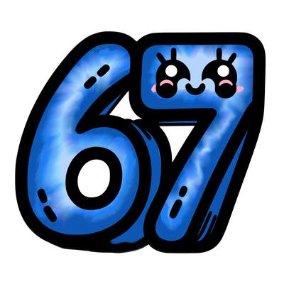 the numbers 67