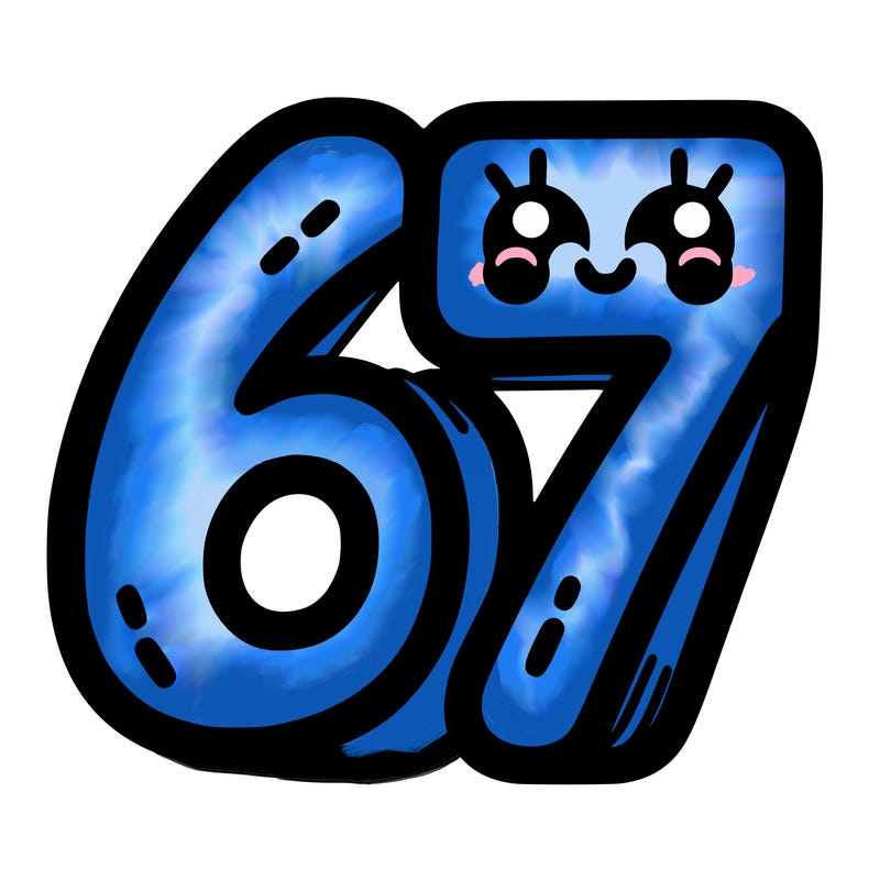 the numbers 67