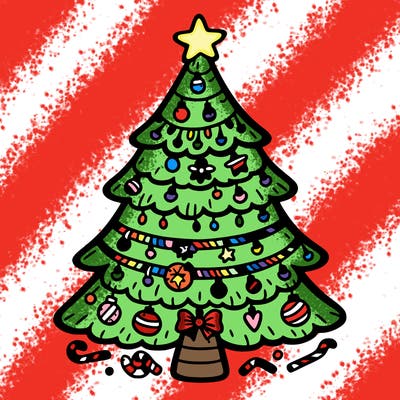 christmas tree with lots of details