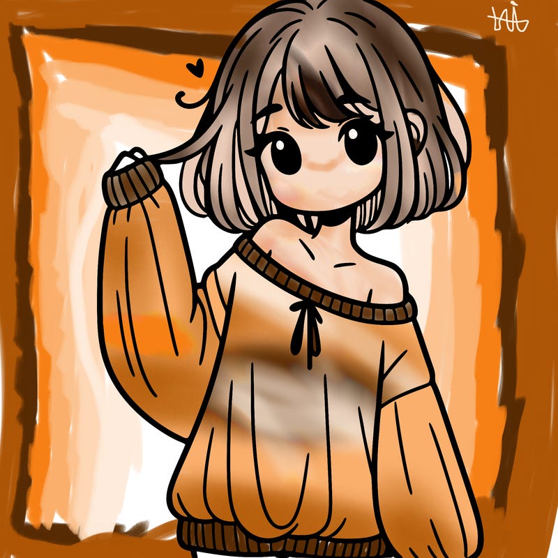 girl in baggy sweater hanging off her shoulder