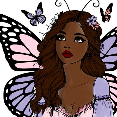 butterfly fairy realistic girl