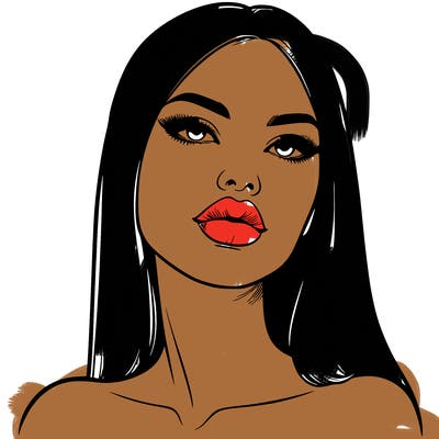 realistic woman with full lips