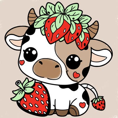 cute strawberry cow
