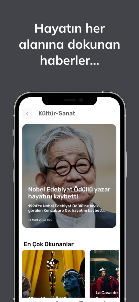 İHA Mobile - IHA Mobile app interface displaying culture and art news articles