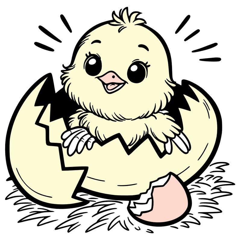a chick hatching out of a egg