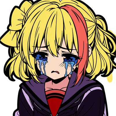 anime girl crying
