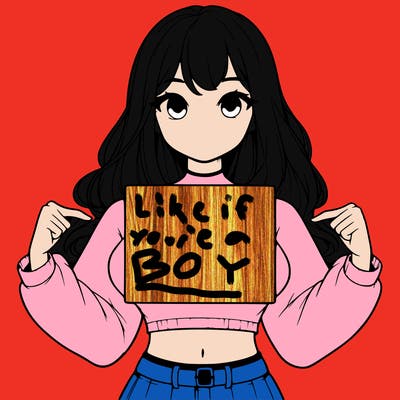 girl holding a blank sign in a long sleeve crop top