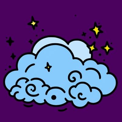 pink starry cloud sky