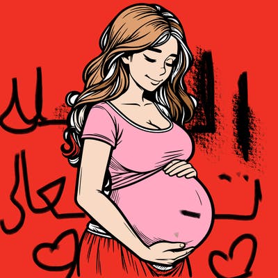 woman heavily pregnant realistic