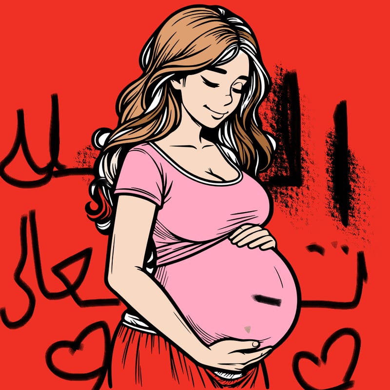 woman heavily pregnant realistic