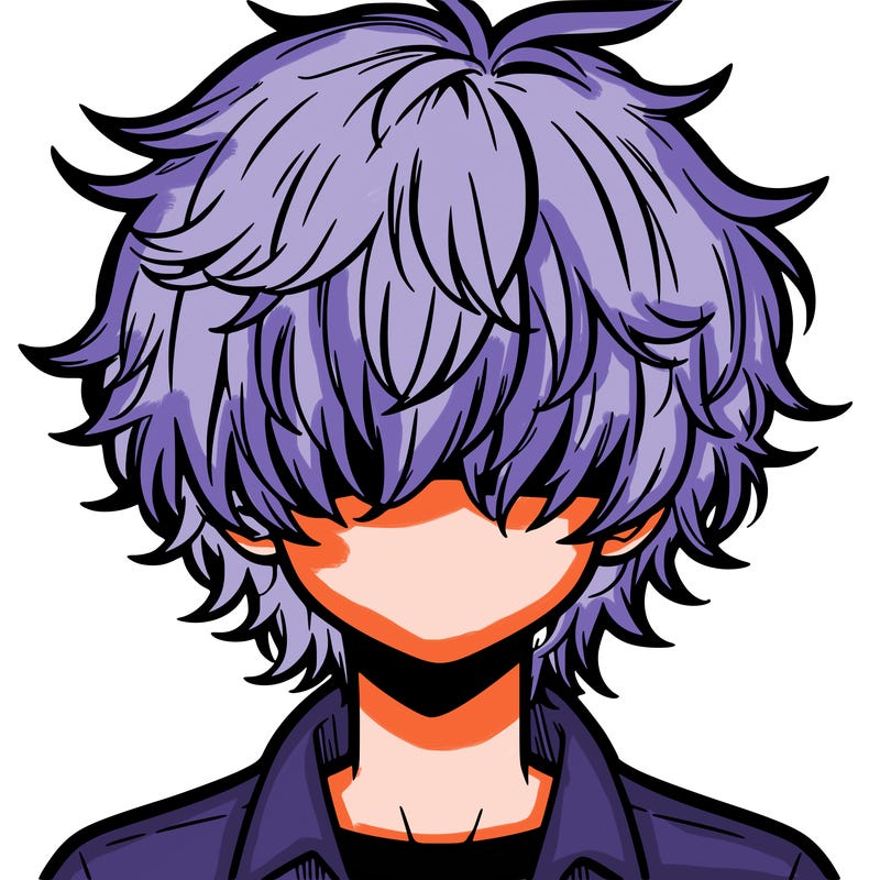 manga boy fluffy hair covering his eyes