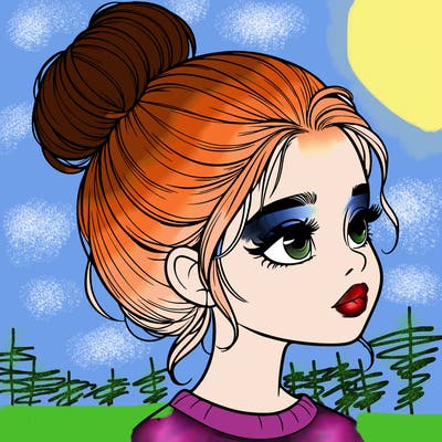 realistic girl with bun