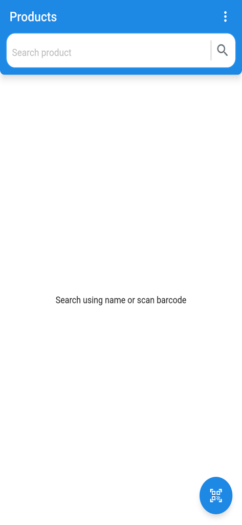 Mercato Images - Interfaz de búsqueda de productos y escaneo de códigos de barras en la aplicación Mercato Images.