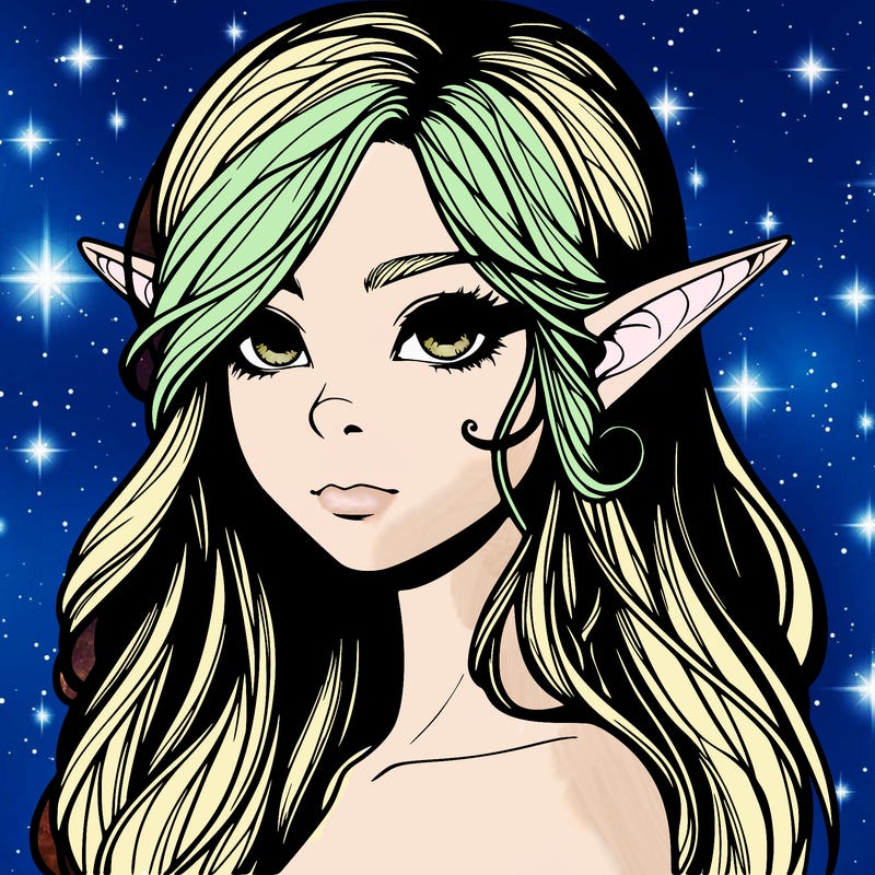 elf girl realistic dark fantasy