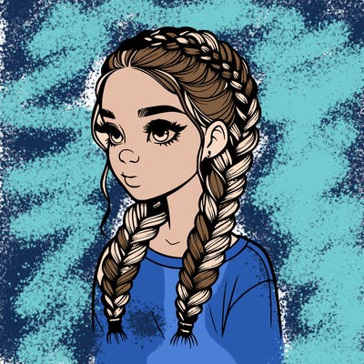 realistic girl with braids
