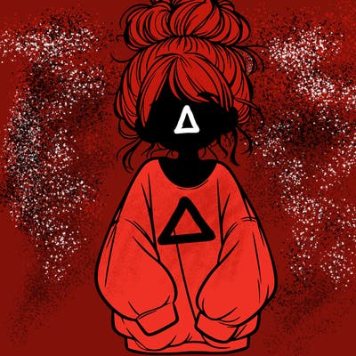 girl with baggy sweatshirt and messy bun