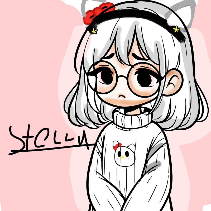 sad girl with glasses in a sweater