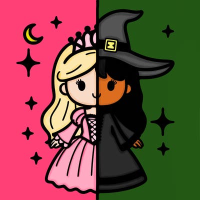 split princess and witch