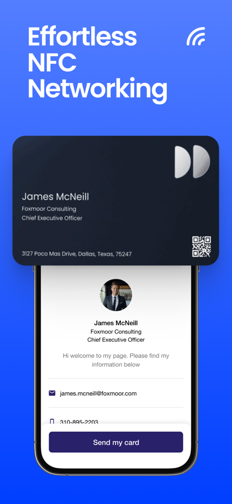 Covve - Digital Business Card - Effortless NFC networking using a digital business card on a mobile phone