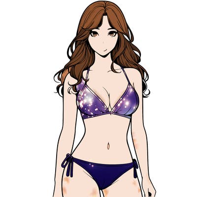 realistic girl with a revealing swimsuit